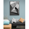 On the roof of the world, large modern abstract gray geometry limited edition canvas print by Cairyna